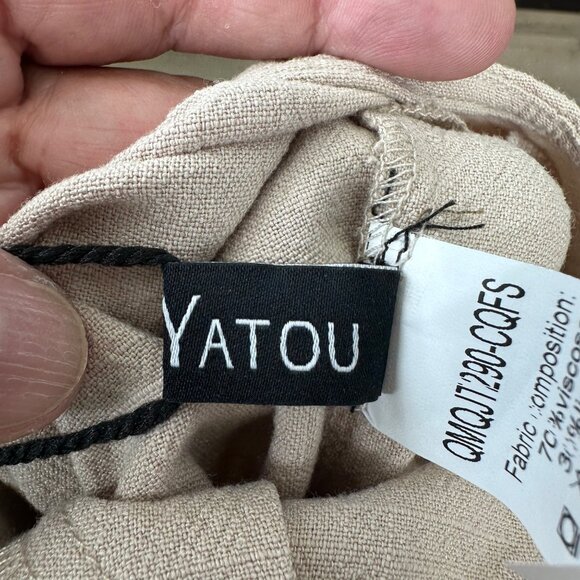 Womens Utcoco Collection Linen Blend Wide-Leg Overalls - Picture 11 of 12